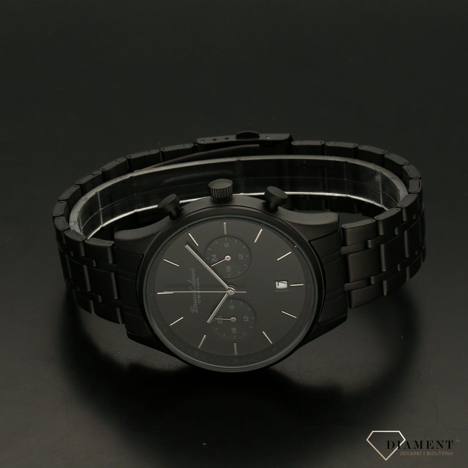 Zegarek męski na bransolecie Bruno Calvani 'Czarny mrok' (1).jpg